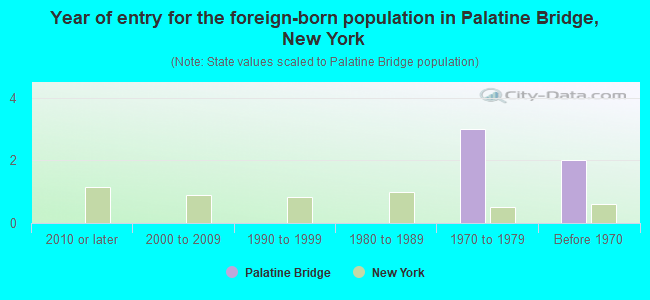 Year of entry for the foreign-born population in Palatine Bridge, New York