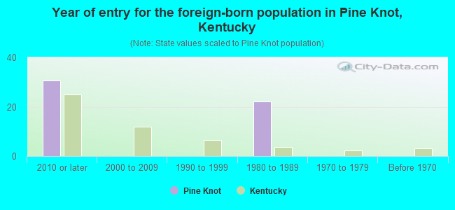 Year of entry for the foreign-born population in Pine Knot, Kentucky