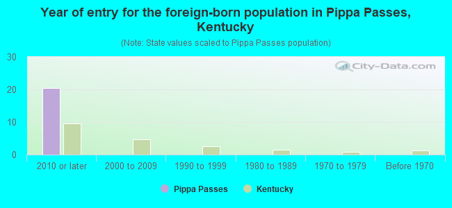 Year of entry for the foreign-born population in Pippa Passes, Kentucky
