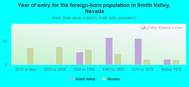 Year of entry for the foreign-born population in Smith Valley, Nevada