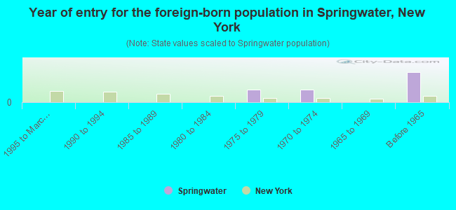 Year of entry for the foreign-born population in Springwater, New York