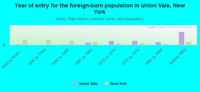Year of entry for the foreign-born population in Union Vale, New York