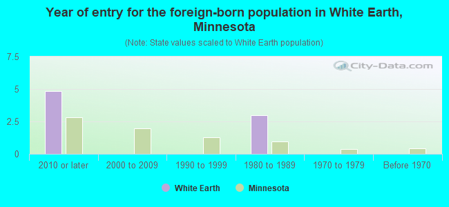 Year of entry for the foreign-born population in White Earth, Minnesota