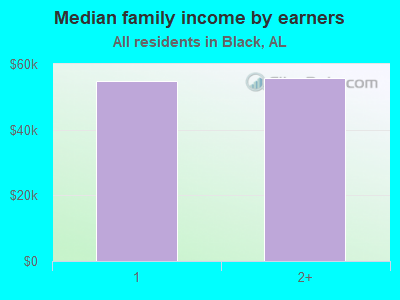 Median family income by earners