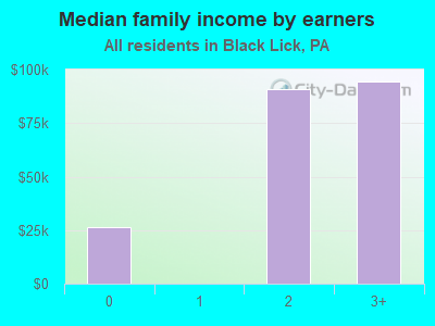 Median family income by earners