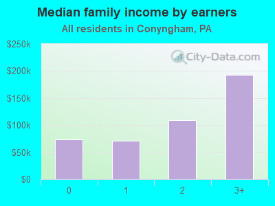 Median family income by earners