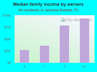 Median family income by earners