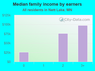 Median family income by earners