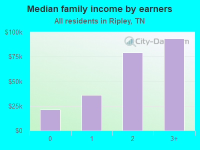 Median family income by earners