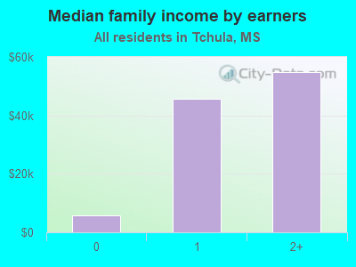 Median family income by earners