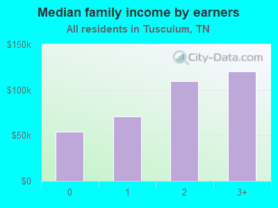 Median family income by earners