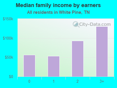 Median family income by earners