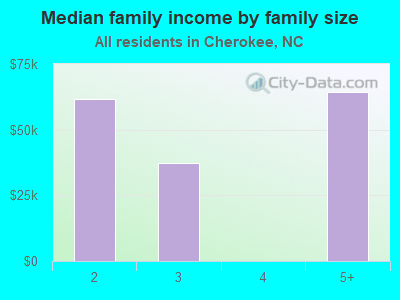 Median family income by family size