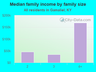 Median family income by family size