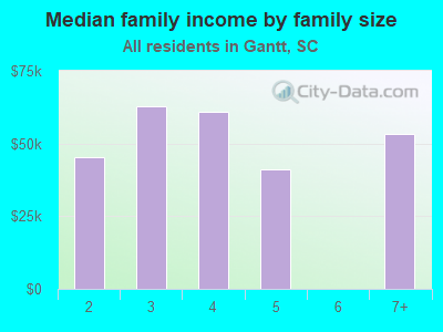 Median family income by family size