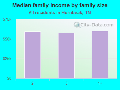 Median family income by family size