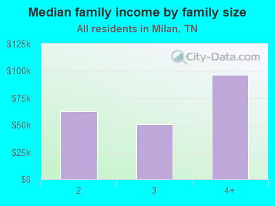 Median family income by family size