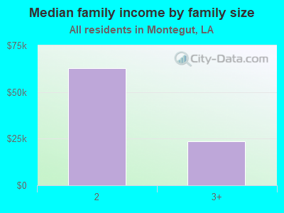 Median family income by family size