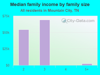 Median family income by family size