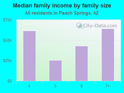 Median family income by family size