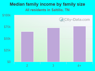 Median family income by family size