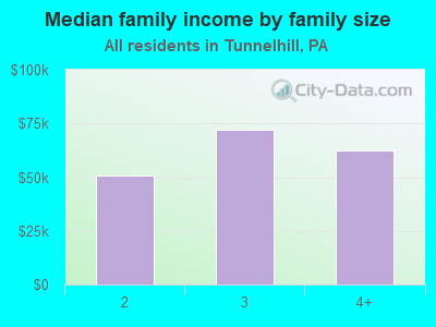 Median family income by family size