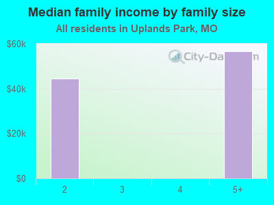 Median family income by family size