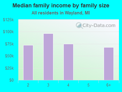 Median family income by family size