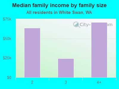 Median family income by family size