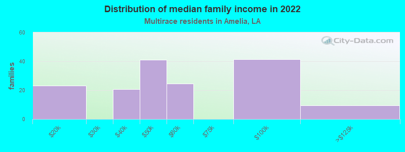 Distribution of median family income in 2022