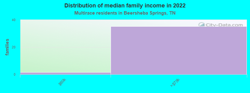 Distribution of median family income in 2022