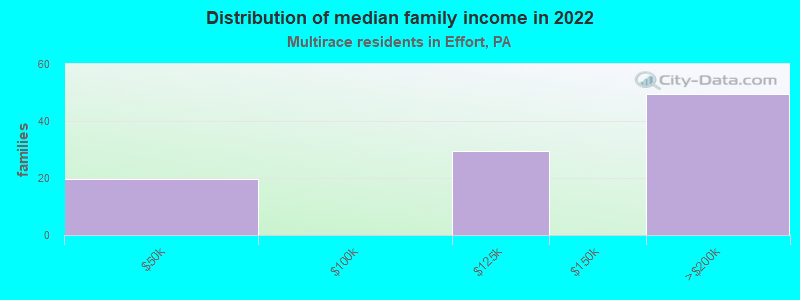 Distribution of median family income in 2022