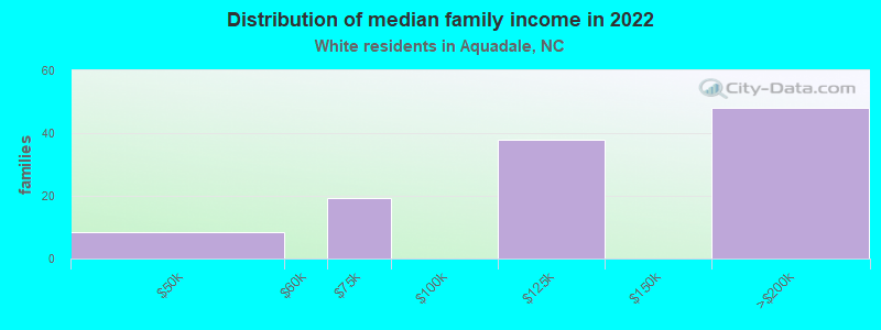 Distribution of median family income in 2022