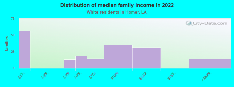 Distribution of median family income in 2022