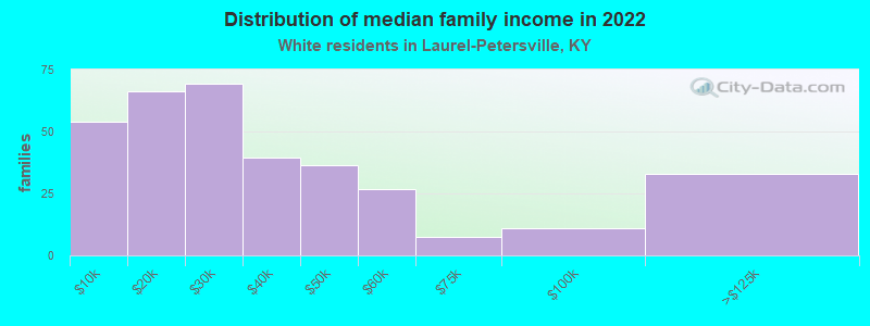 Distribution of median family income in 2022