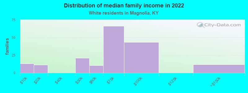 Distribution of median family income in 2022