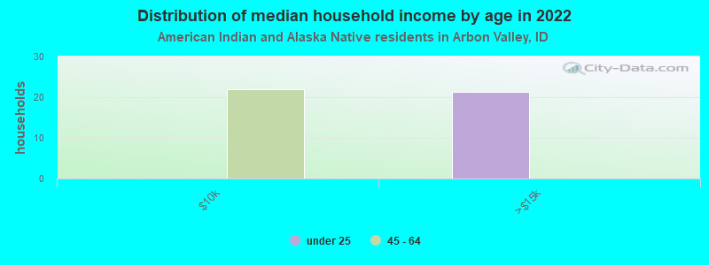 Distribution of median household income by age in 2022