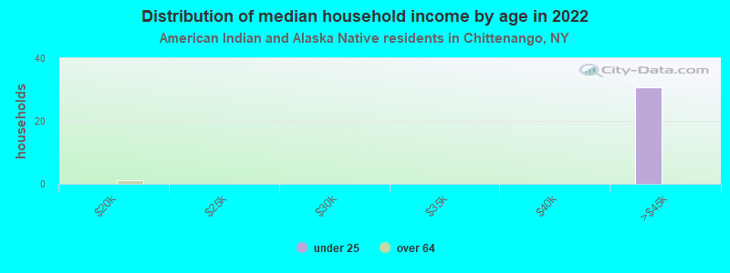 Distribution of median household income by age in 2022