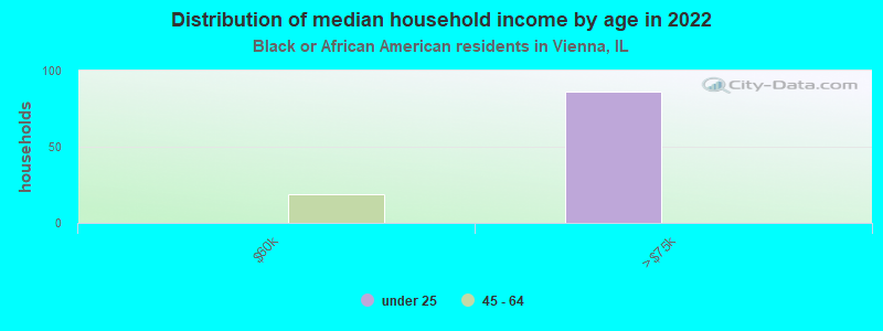 Distribution of median household income by age in 2022