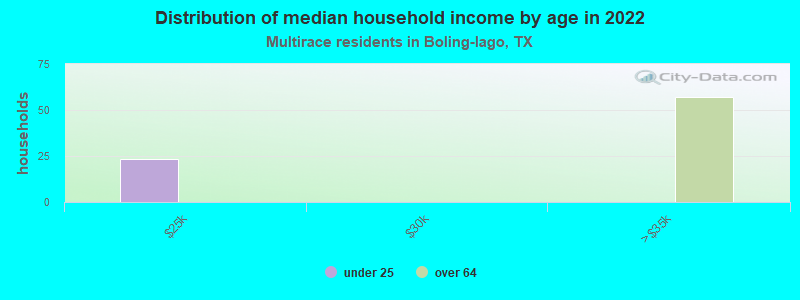 Distribution of median household income by age in 2022