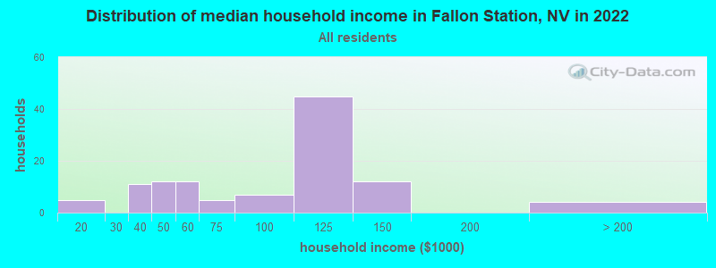Distribution of median household income in Fallon Station, NV in 2022