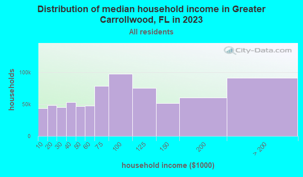 Greater Carrollwood Florida FL - Household Income Distribution Greater Carrollwood FL Small