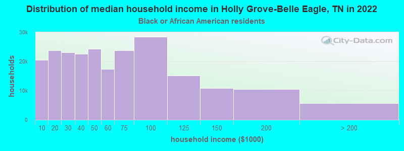 Distribution of median household income in Holly Grove-Belle Eagle, TN in 2022