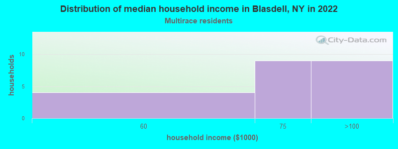 Distribution of median household income in Blasdell, NY in 2022