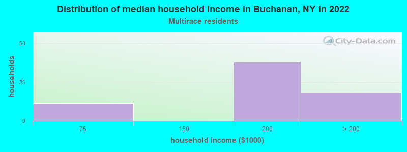 Distribution of median household income in Buchanan, NY in 2022
