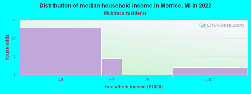 Distribution of median household income in Morrice, MI in 2022