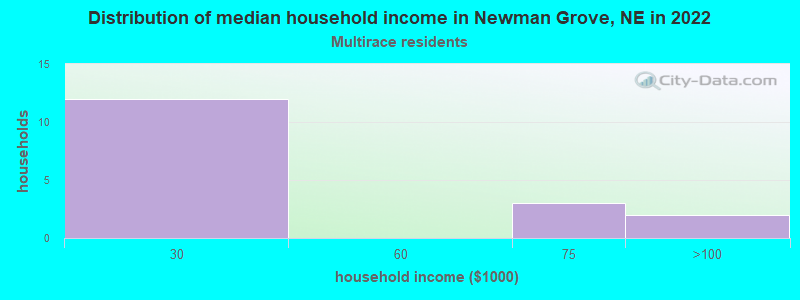 Distribution of median household income in Newman Grove, NE in 2022