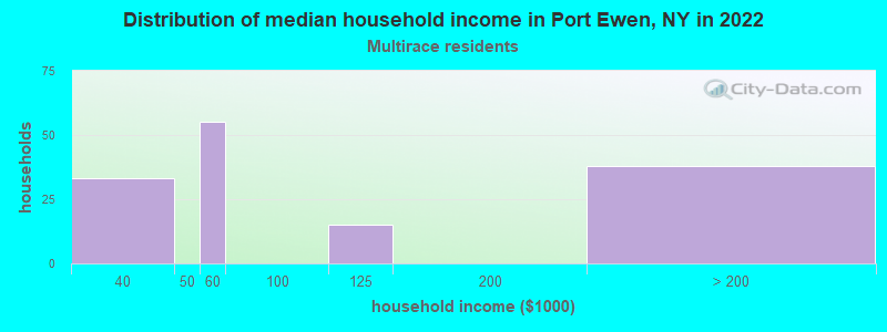 Distribution of median household income in Port Ewen, NY in 2022