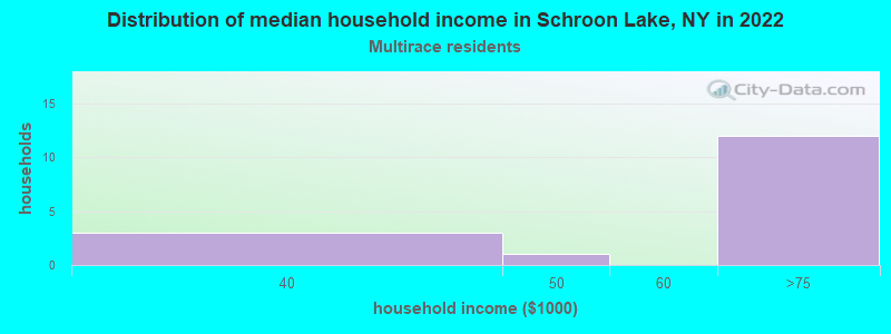 Distribution of median household income in Schroon Lake, NY in 2022