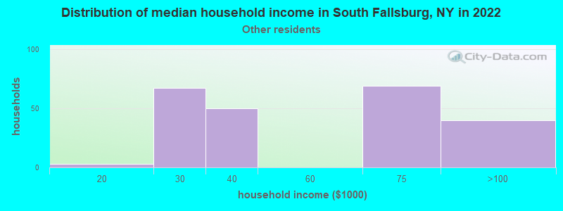 Distribution of median household income in South Fallsburg, NY in 2022